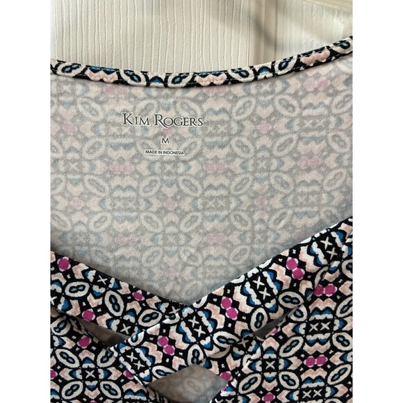 Kim Rogers Top Womens Size M Criss Cross Front Stretchy Knit Career - Picture 4 of 6